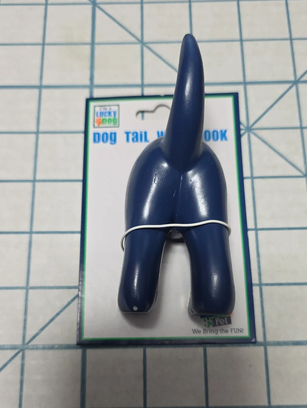 I'm A Lucky Dog Navy Blue Tail Wall Hook - Playful Home Hook, NIP #1 Of 2